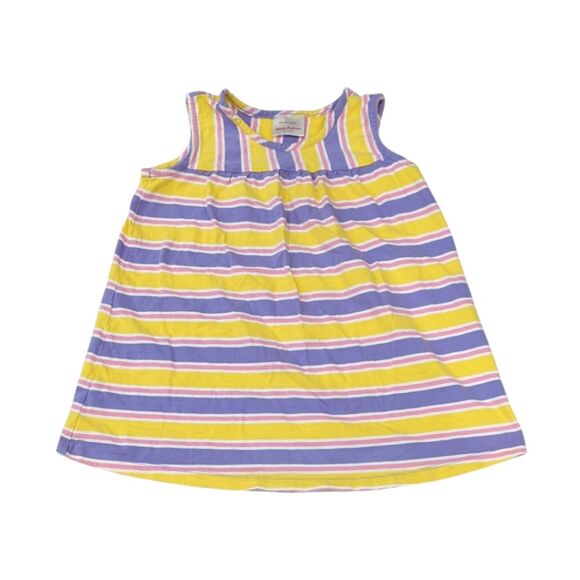 Hanna Andersson Yellow Purple Pink Striped Tank Top Cotton Girls Size 140 10 - Picture 1 of 4